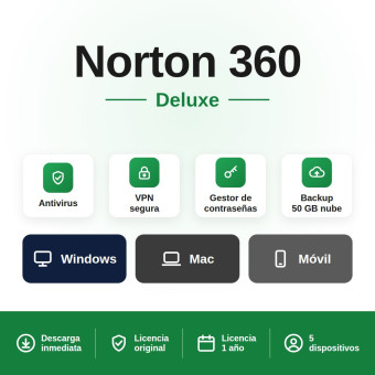 Norton 360 Deluxe 3-Devices + 25 GB Cloudstorage - 1 year
