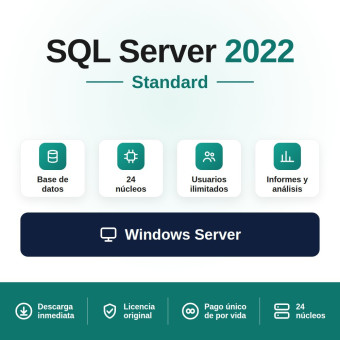 SQL Server 2022 Standard - 24 Cores - Usuarios ilimitados