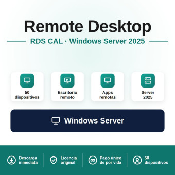 Remote Desktop Services (50 Dispositivos) para Windows Server 2025