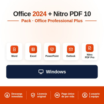 Pack Office 2024 Professional Plus + Nitro PDF Pro 10 para Windows